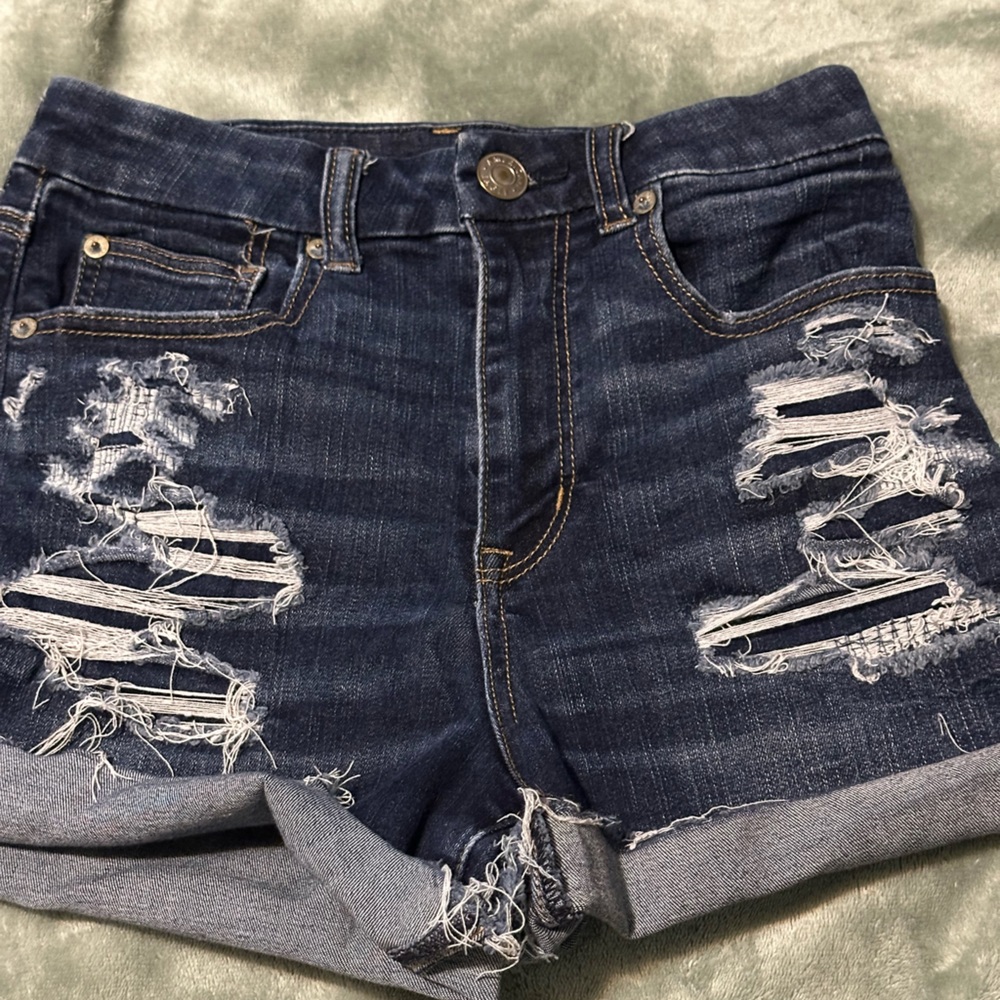 American Eagle Outfitters Ripped Blue Denim Shorts